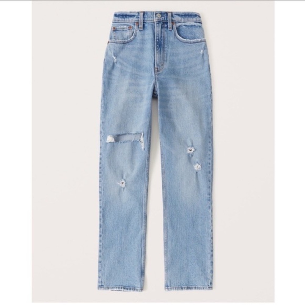 Abercrombie Curve Love 90s Ultra High Rise Straight Jeans